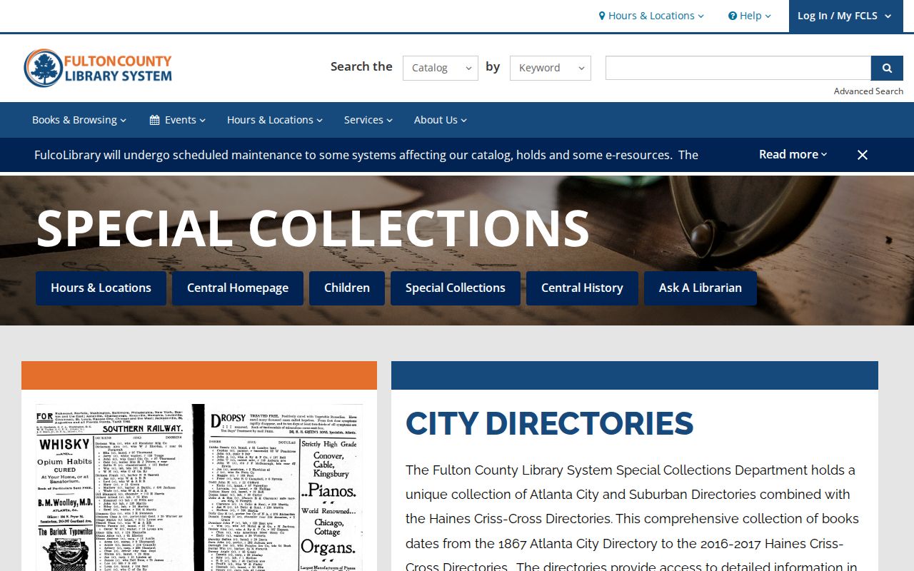 East Point city directory shelves at Central Library