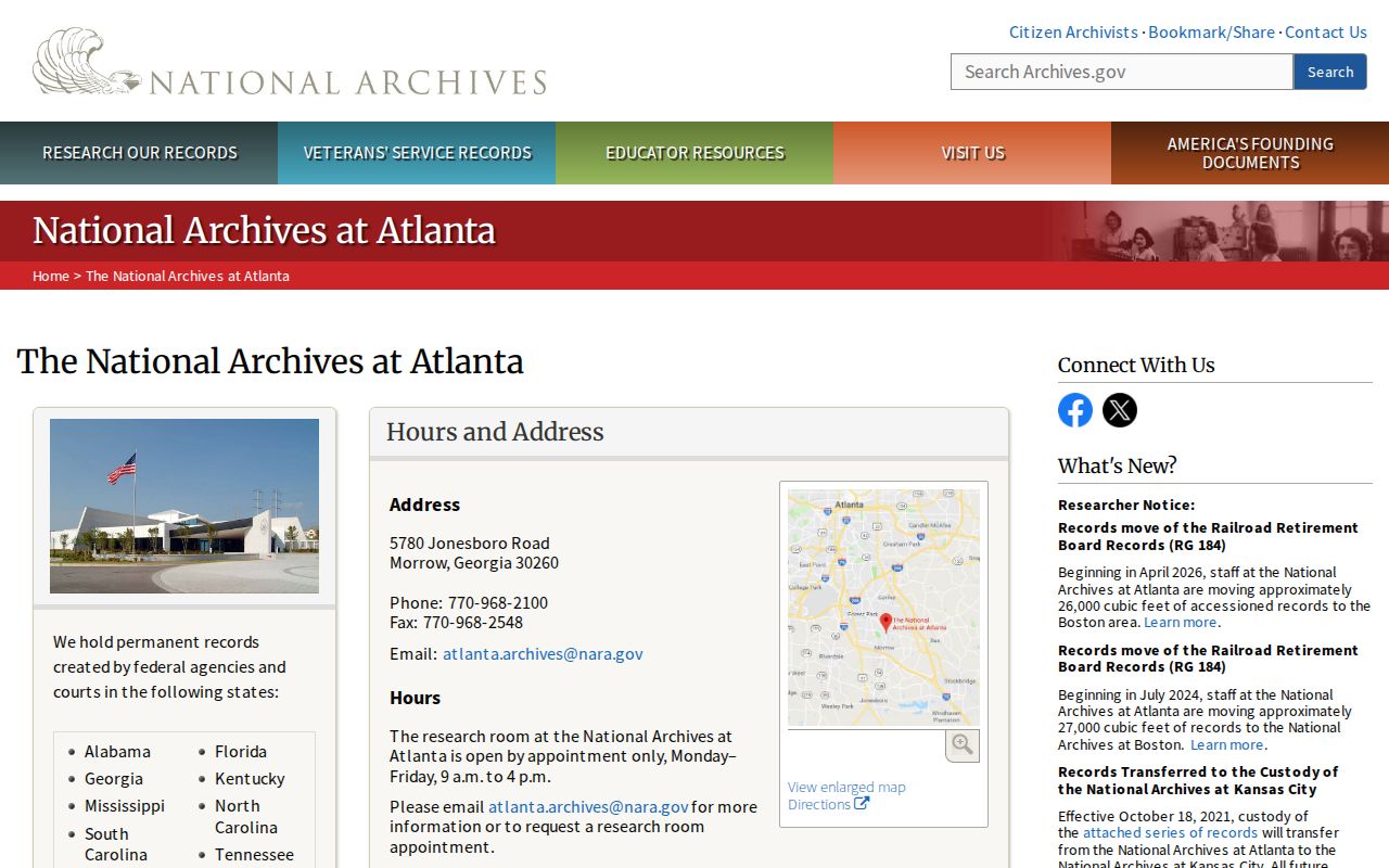 East Point previous residents National Archives research
