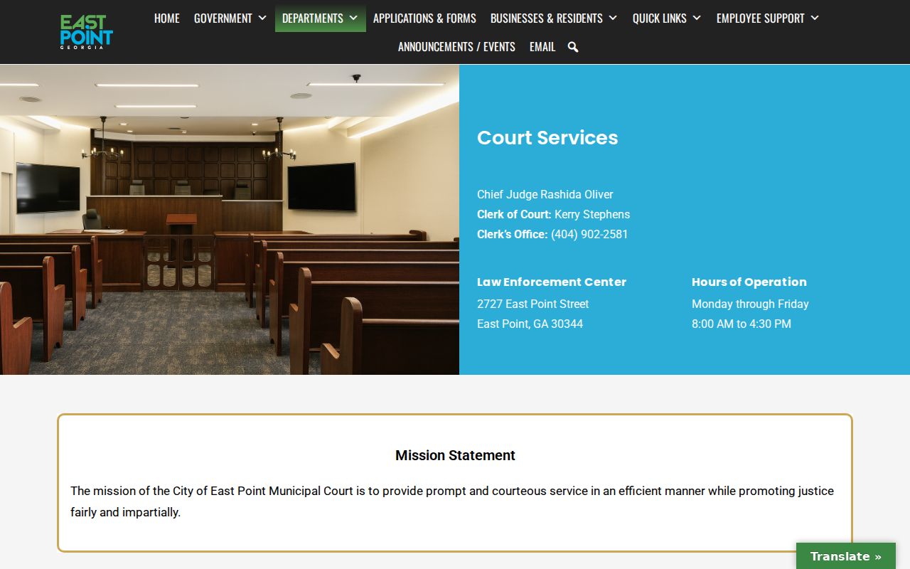 East Point Municipal Court record request information