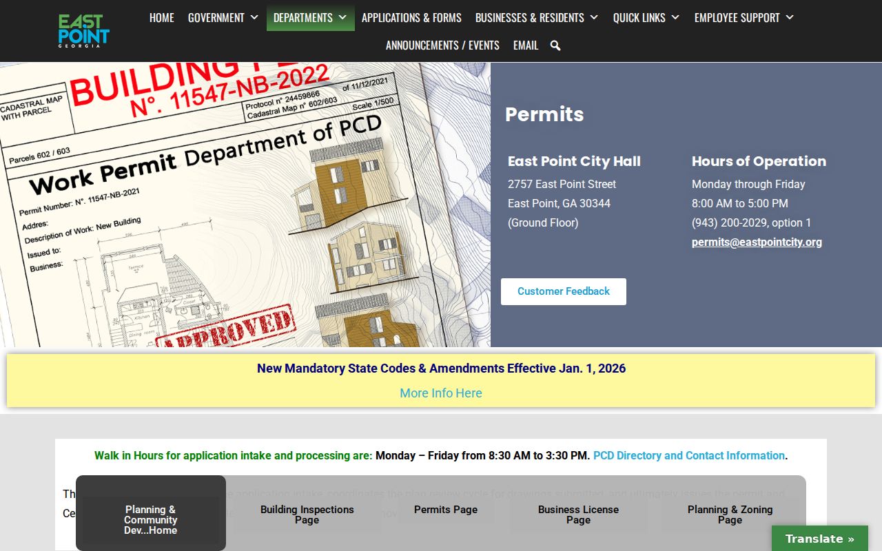 East Point street directory permits source
